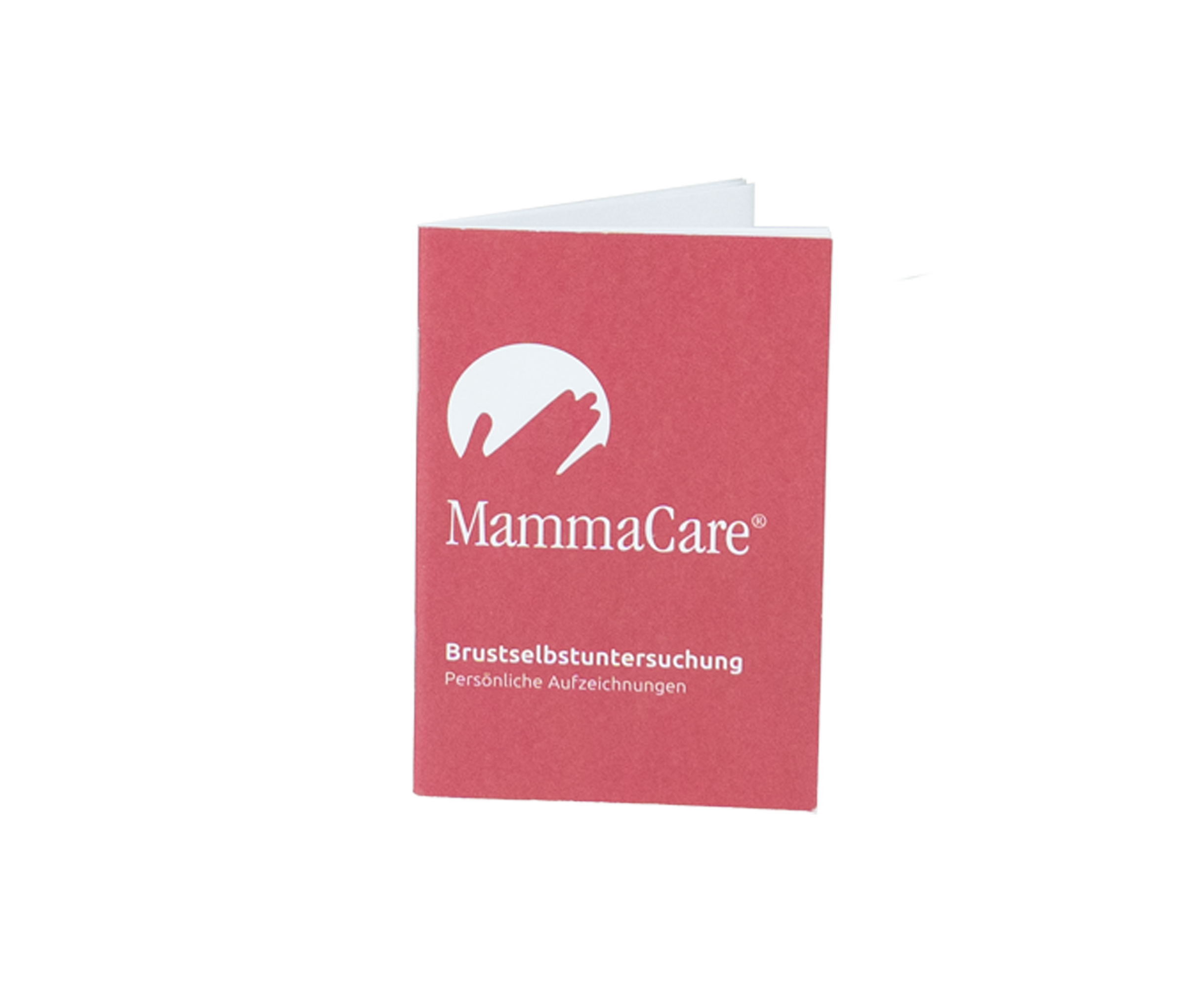 rotes Aufzeichnungsheft MammaCare Brustuntersuchung