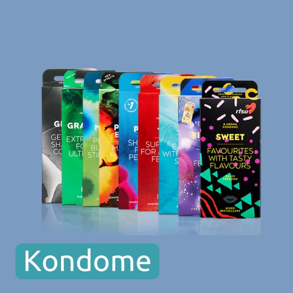 RFSU Kondome hintereinander aufgereiht