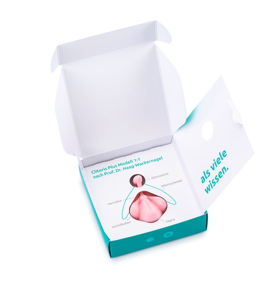 Clitoris Plus | 1:1-Modell in rosa in Verpackung