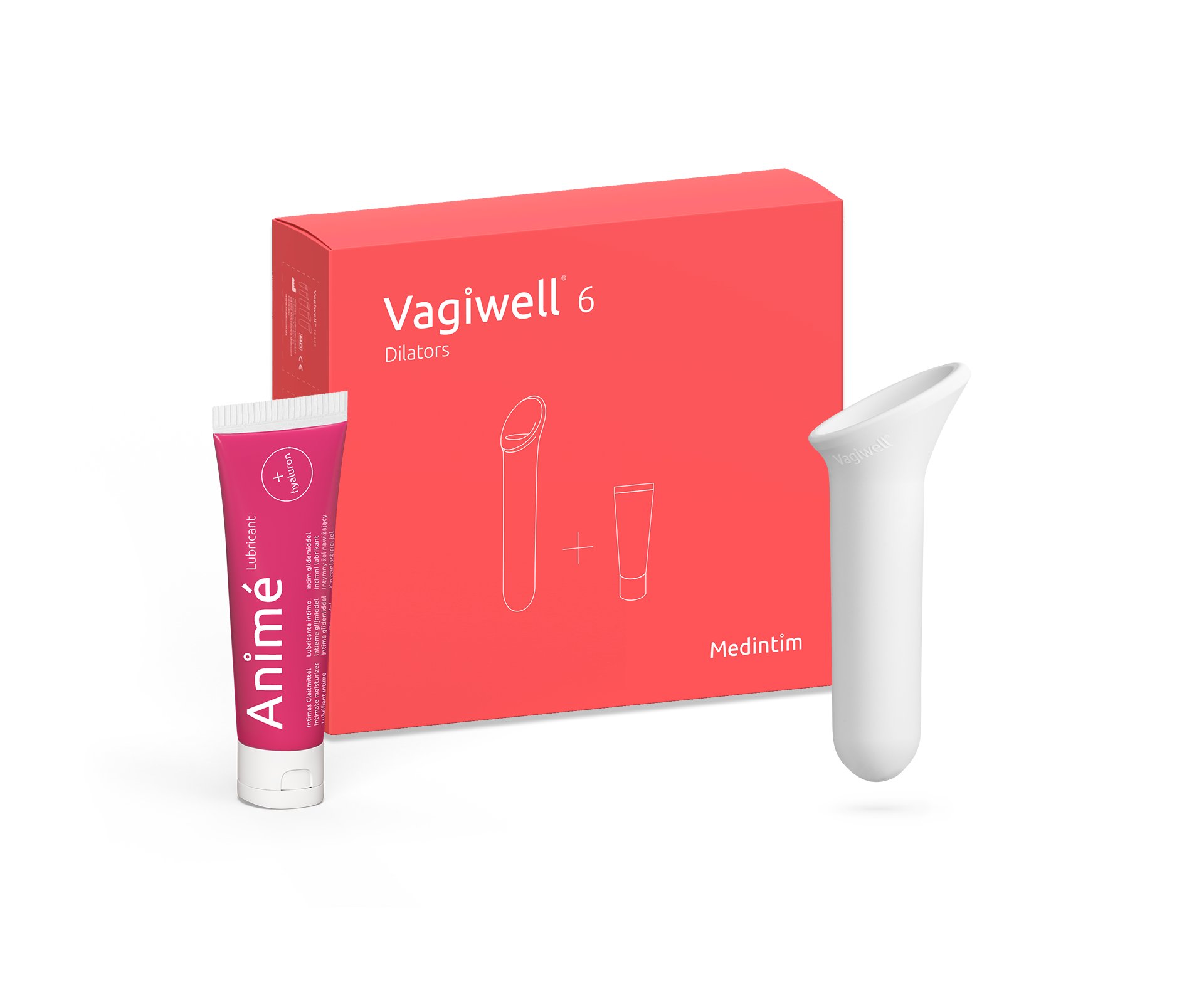 Vagiwell set mit Größe 6 Dilator und Anime