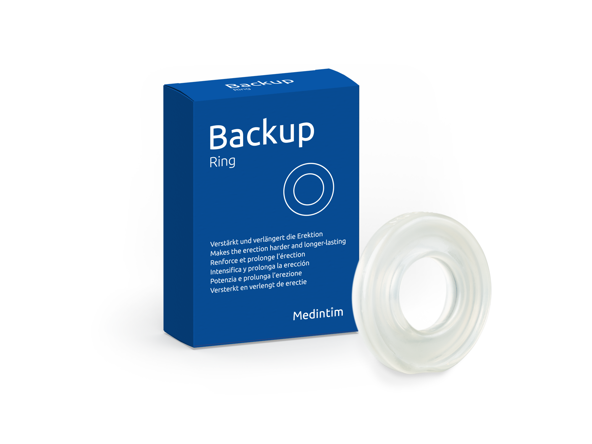 durchsichtiger Backup Ring mit Verpackung